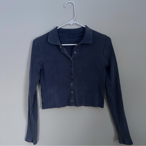 Brandy Melville Tops - J. Galt Ribbed Blue Cardigan